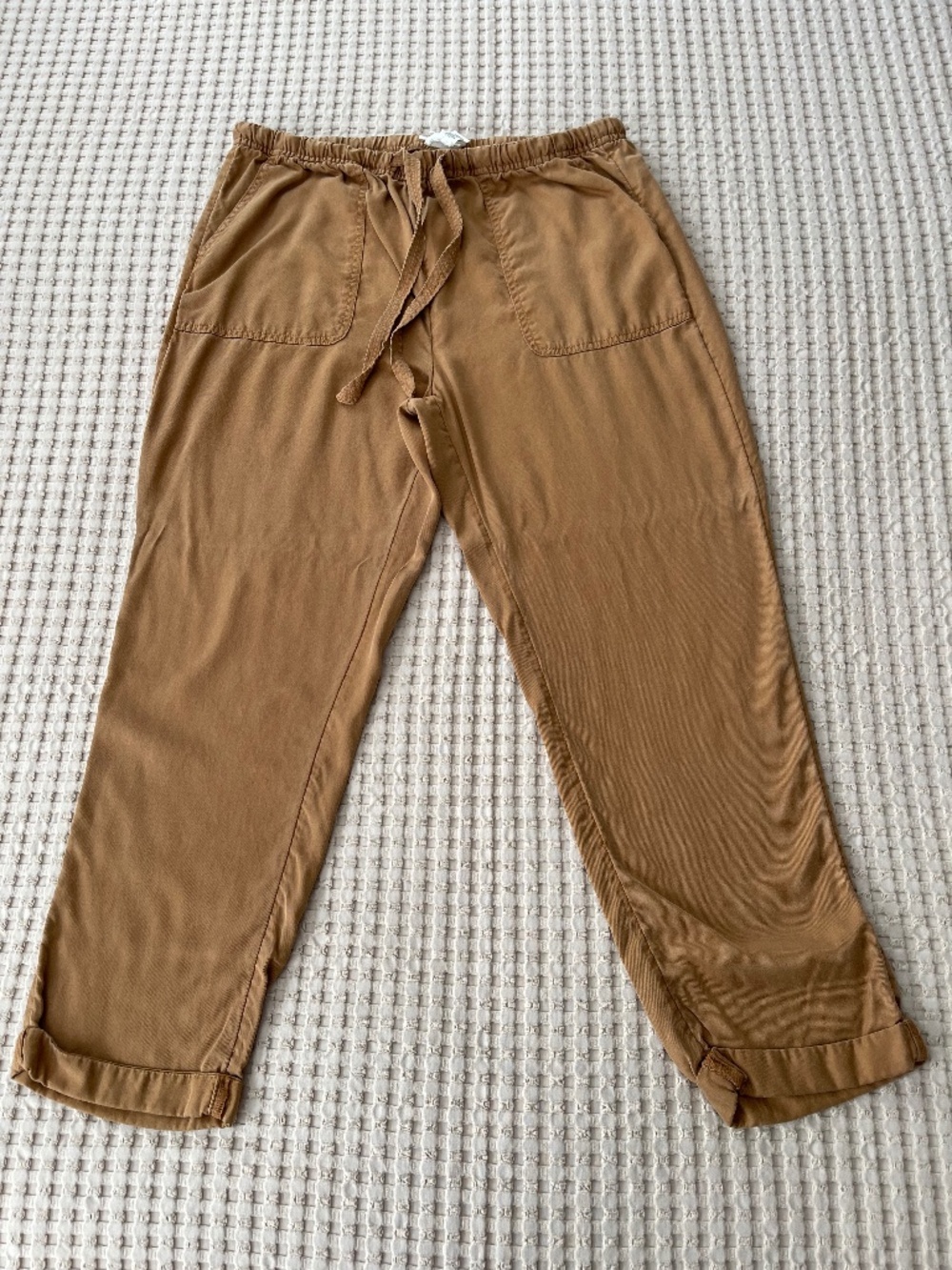 Nicole Miller Women's Utility Pants Size L Camel Pull On Drawstring